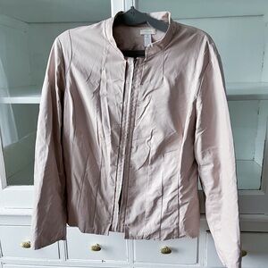 Baby pink Chico’s leather zip